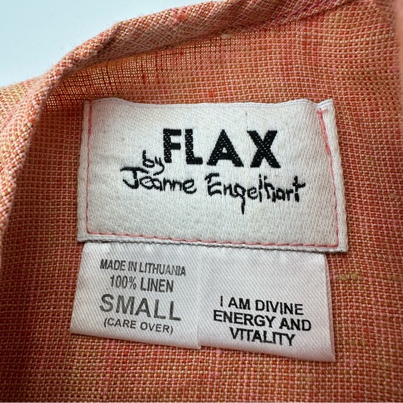 Flax by Jeanne Engelhart VTG Linen Sleeveless Midi Maxi Tank Dress Coral Orange - Picture 10 of 11